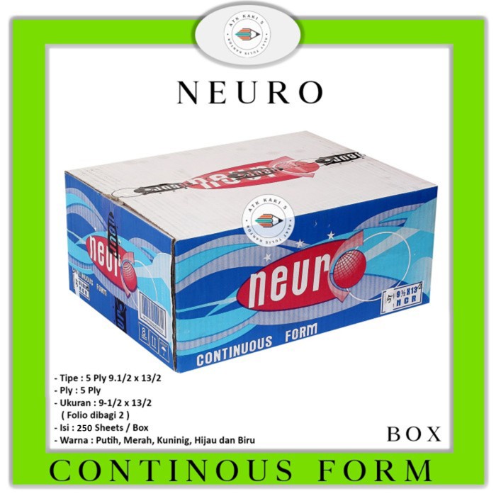 

NEURO Continous Form K 5 Ply 91/2 x 13/2 - Folio dibagi 2 - NCR HRG DISKON