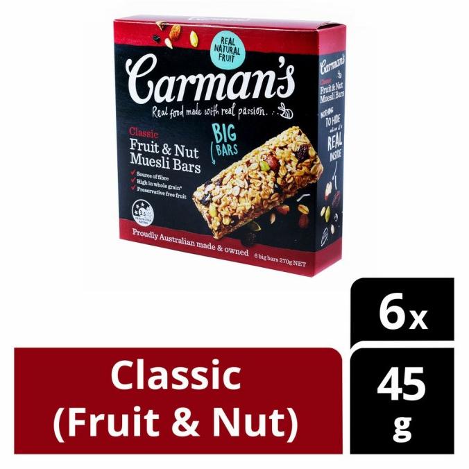 

paling diminati] Carman's Classic Fruit Muesli Bars 6 Bars 270gr