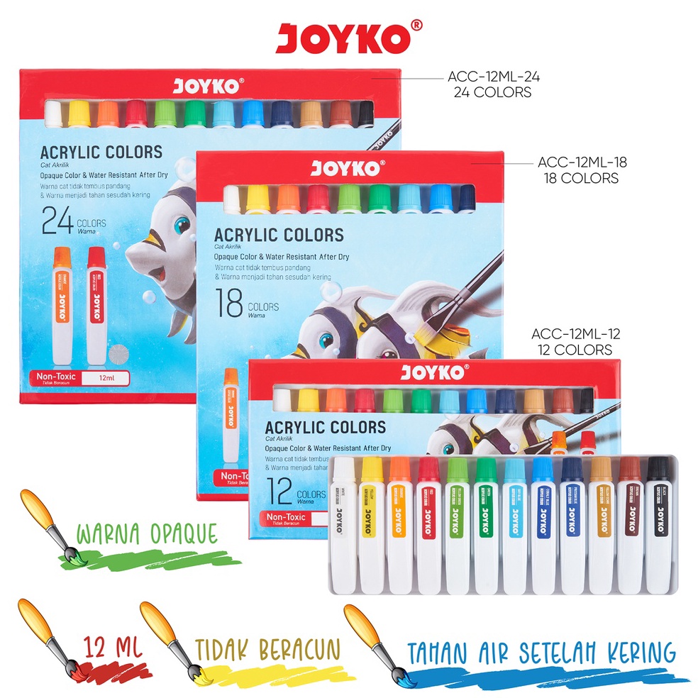 

96 Cat Akrilik Acrylic Color Joyko ACC-12ML 0gsro