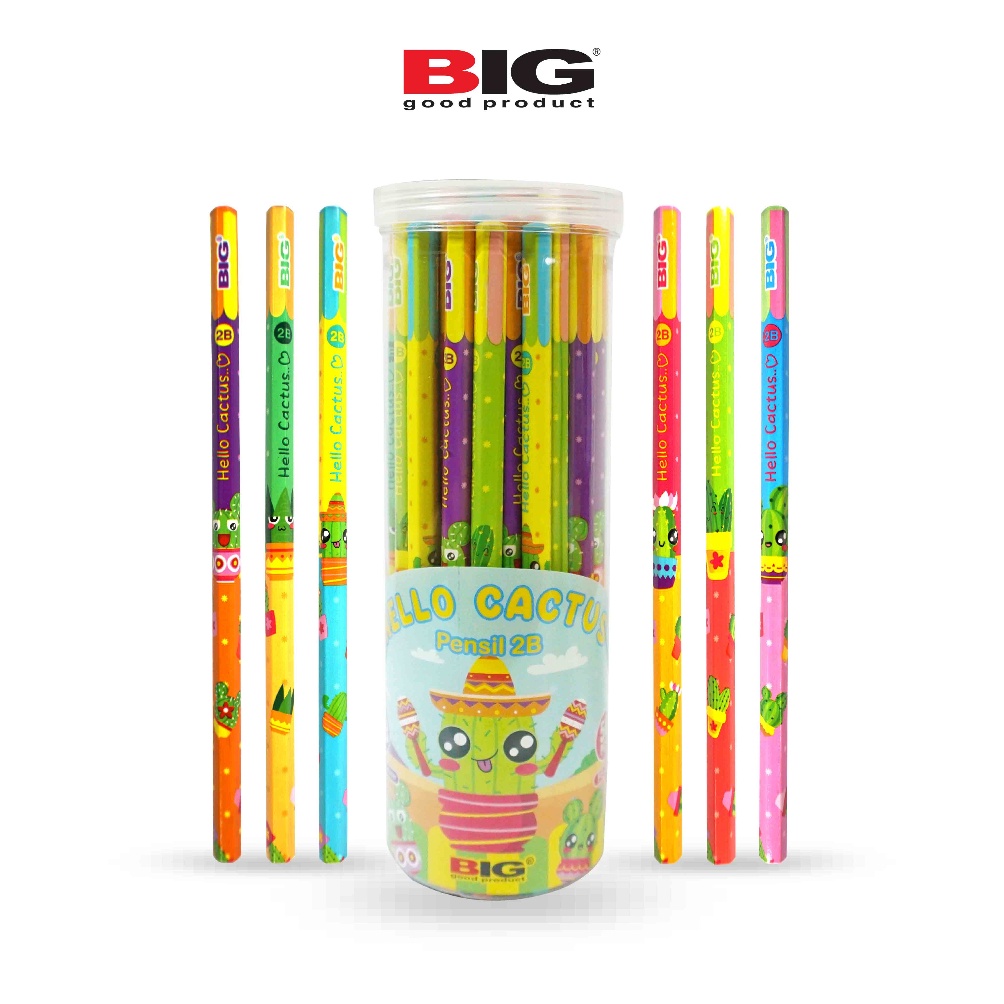 

[CCE] 50 Pcs BIG Pensil 2B Karakter Hello Cactus Graphite Pencil Extra Dark PS-001 6835