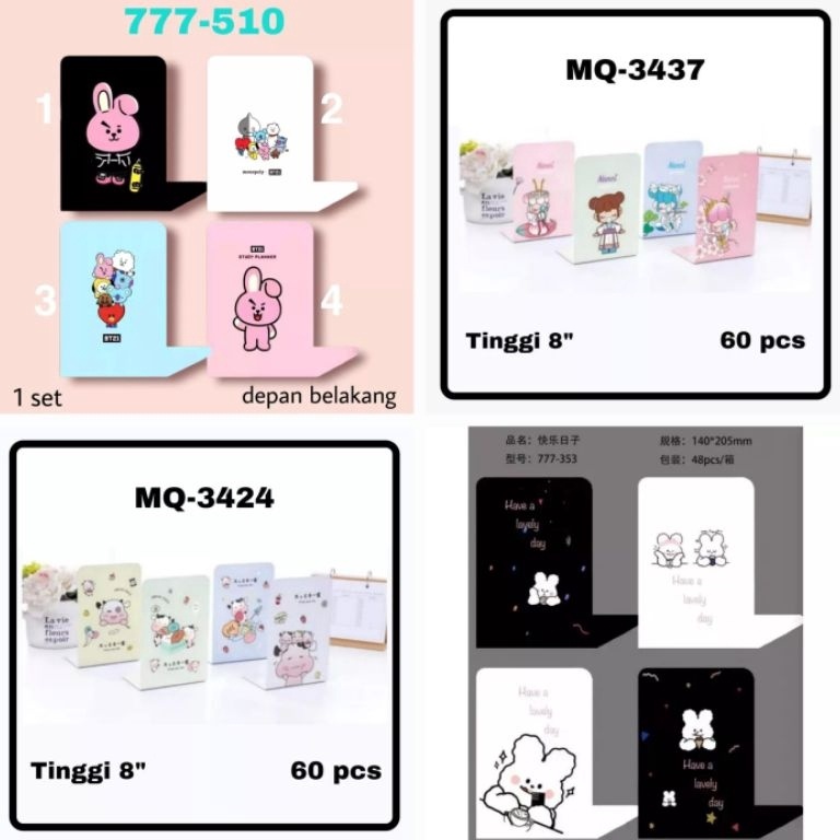 

Paling Popular!! FREE DUS 1 Set Isi 2 Pcs Book End Stand/ Sandaran Penyangga Buku BTS/ Boneka 3437/ Sapi 3424 33