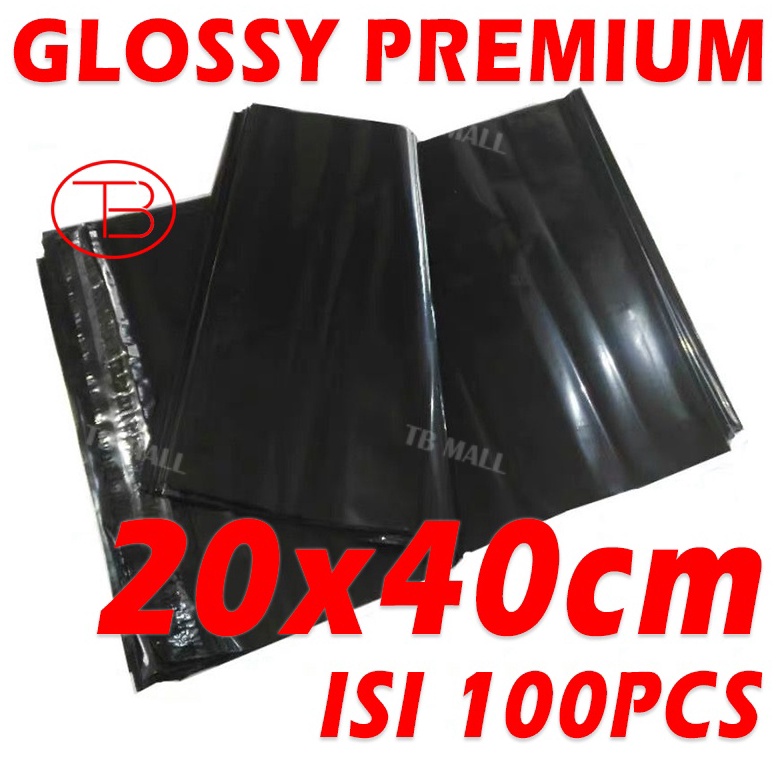 

TU89 Kantong Plastik 20X40CM Packing Olshop LDPE Polymailer Lem Perekat 100pcs Hitam Tebal Anti Plon 4887