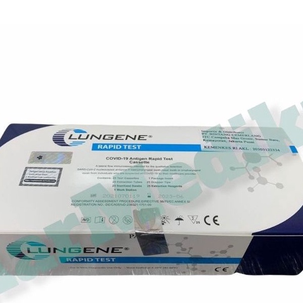 TREN TERBARU Swab Tes Antigen Lungene Biru AKL isi 25pcs (1box)