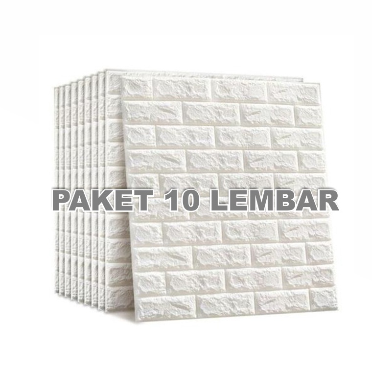 BIG SALE PAKET 10 LEMBAR Wallpaper Dinding 3D Foam Wallpaper Dinding Brick Foam Batu Bata Size 38cmx