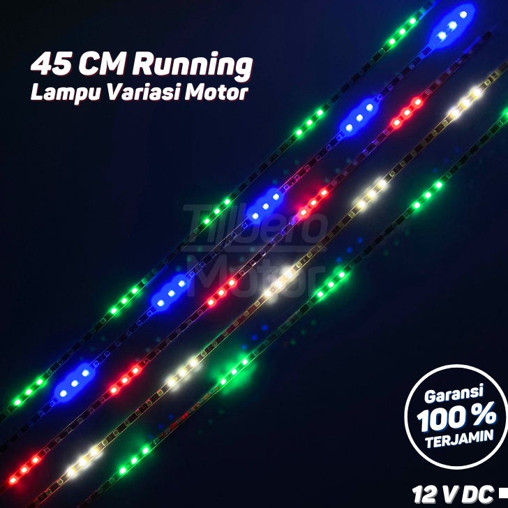 LTI245 Lampu Alis LED Running 45 CM Kedip DRL Elastis RGB Fleksibel Strip Motor / Mobil Universal +