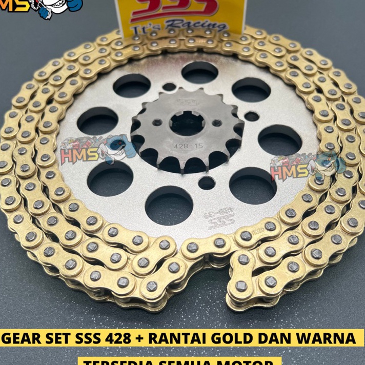 Terlaris Gir Set SSS Cbr Cb150 R Megapro Verza Tiger Rantai Gold  428 - Gear Set Sss Cbr 150 Cb150R.