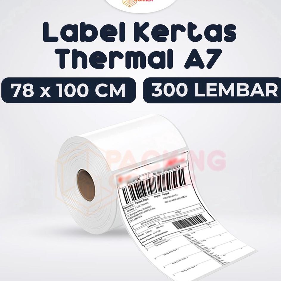 

Pasti Murah★↓ Kertas Label Sticker Resi Thermal Barcode 78x100 mm Gulung Isi 300 pcs R84