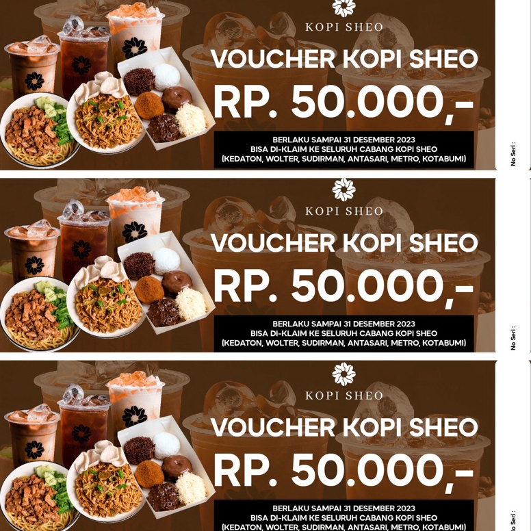 

[YNY76] VOUCER KOPI SHEO 50RIBU (BEBAS PILIH MENU) ➟Ready Stock