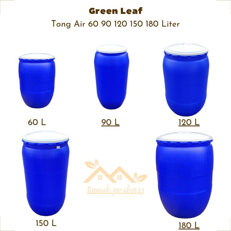 Paling Dicari.. Green Leaf Tong Air 60 90 120 150 180 Liter Tong Air Bulat Gendut Tong Air + Kran Ge