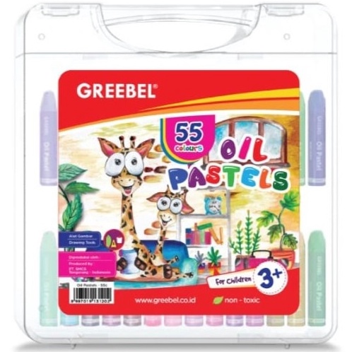 

(WH.➛F➤> Krayon Greebel Kids Oil Pastel Crayon 55 Color/ Warna- trendiing.!