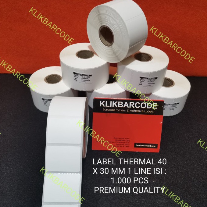 

TU89 Label Sticker Barcode Thermal 4 x 3 cm / 40 x 30 mm / Premium - Isi : 1.000pcs 34