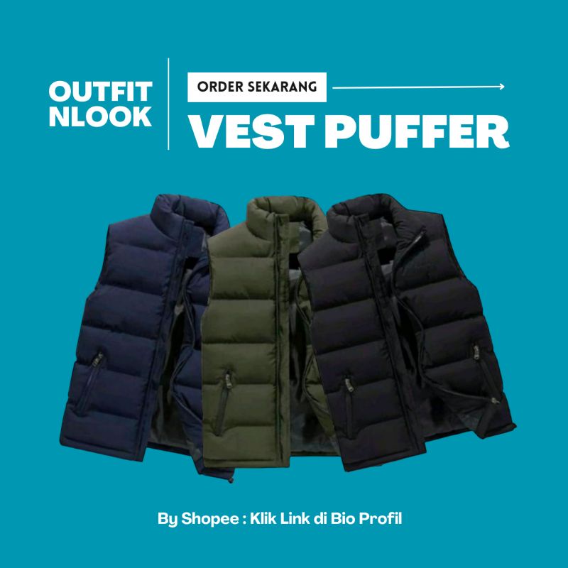 Jaket Rompi Vest Puffer Anti Angin jaket outdoor original brand local