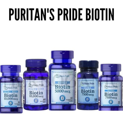 PURITAN'S PRIDE BIOTIN 5000 7500 10000 MCG 50 60 100 PURITAN