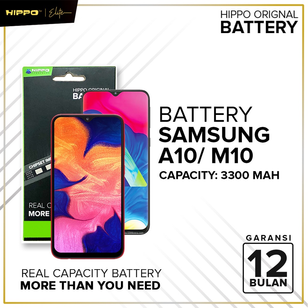 Baterai Hippo Samsung A10 / M10 / A7 2018 3300mAh Kode EB-BA750ABU Hippo Battery Original Cell Lithium Ion