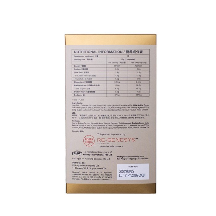 

Killiney Teh Latte Tea Capsules Dolce Gusto Capsule