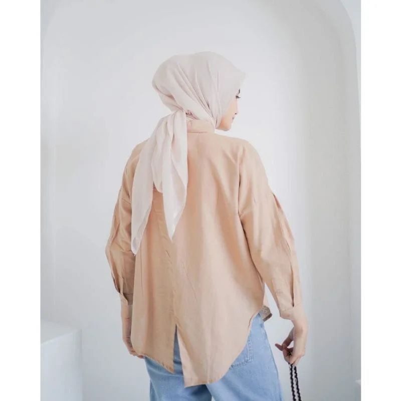 Kemeja wanita Nelka Blouse linen premium