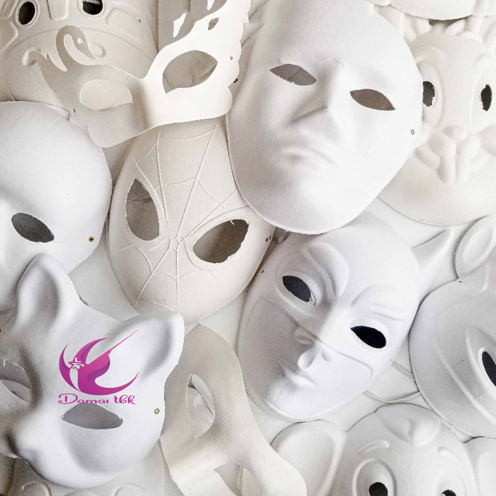 Topeng Lukis Wajah Polos Putih - Topeng Binatang