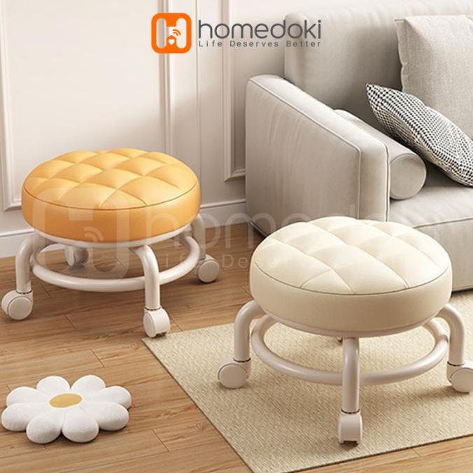 Homedoki Kursi Santai Kecil/Kursi Bulat/Kursi Bundar/Kursi Bulat Roda