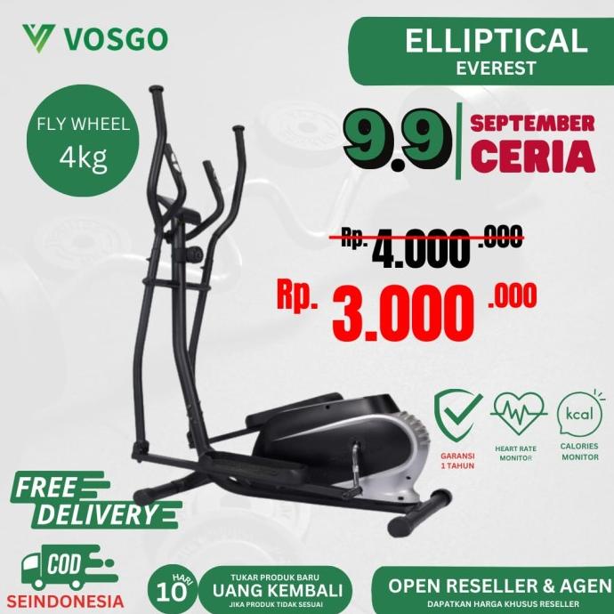Alat Fitness Elliptical Crosstrainer Everest Elliptical Bike Vosgo