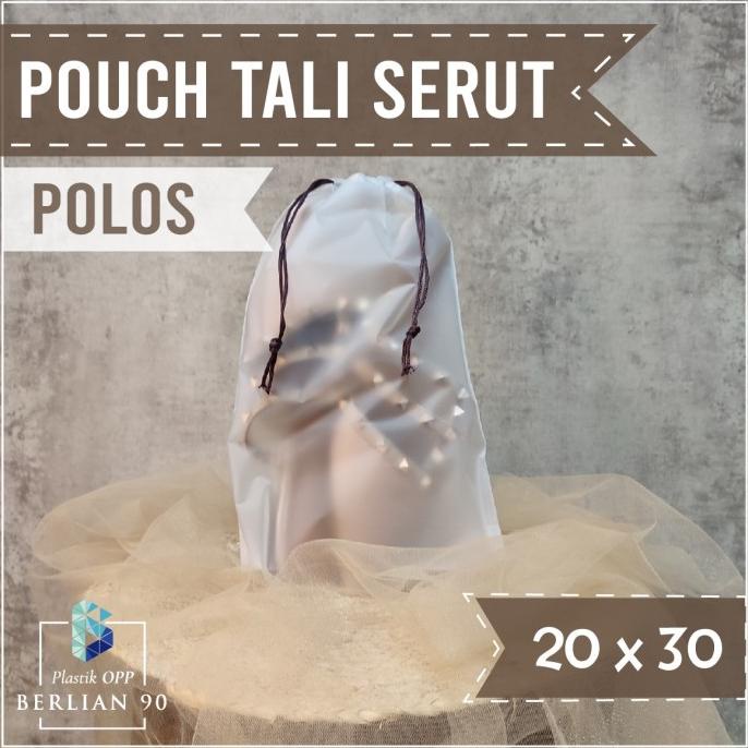 favorit] Pouch Serut Polos 20x30 Pouch Serut Transparan Travel Pouch Organizer