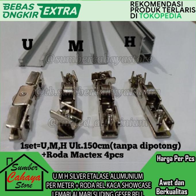 +%+%+%] REL ALUMUNIUM ETALASE H U M ALUMINIUM PER METER+RODA REL KACA SHOWCASE