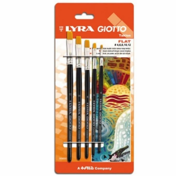 

Terlaris Kuas Lyra Giotto Flat Set 5 Pcs Brush Art Kuas Lukis