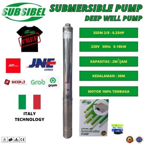 POMPA SUBMERSIBLE 3SDM 2/8 - 0.25HP - SUBSIBEL PUMP