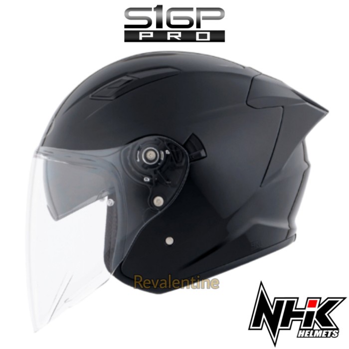 Nhk S1Gp Pro Black Glossy Solid Double Visor Helm S1-Gp Hitam Kilap
