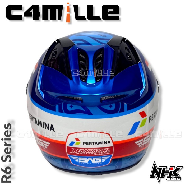 Helm Nhk R6 Gp Edition Mandalika Blue Mild Half Face
