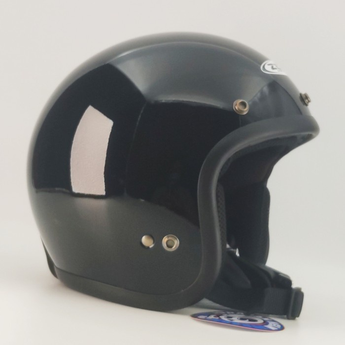 Helm Zeus Zs385 Black Glossy Retro Bogo Classic