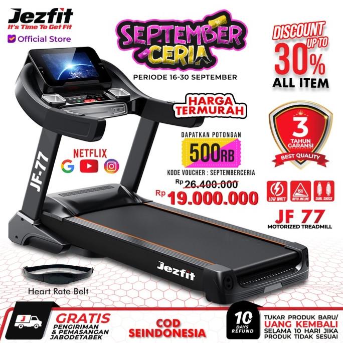 Jezfit Alat Fitness Treadmill Elektrik Komersial JF-77