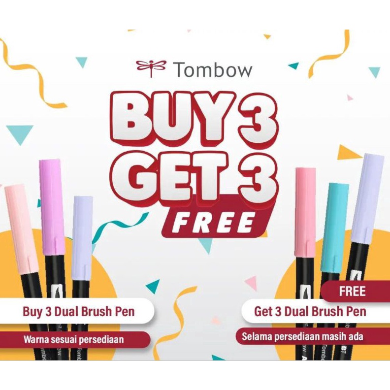 

QKYH3664 BELI 1 GRATIS 1 MINIMAL BELI 3 ABT TOMBOW DUAL TIP BRUSH PEN ART MAKER SPIDOL KUAS KALIGRAFI CAT AIR WARNA