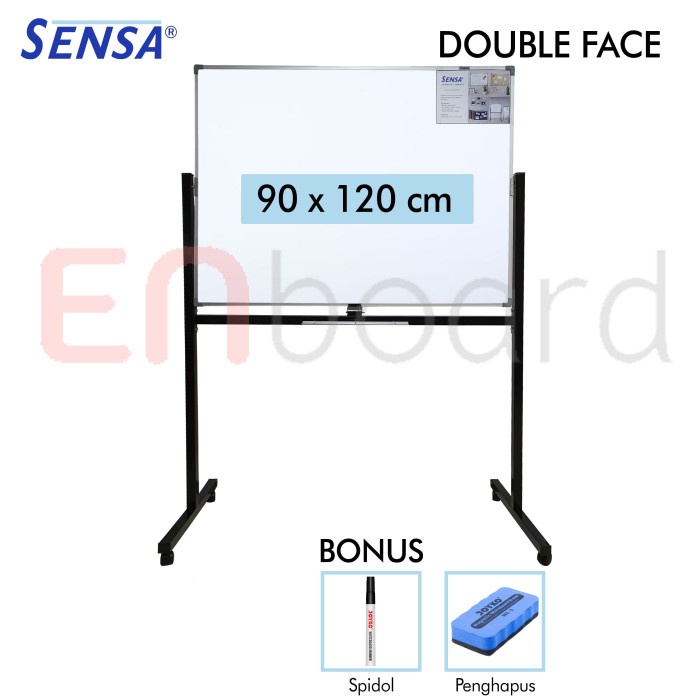 

Papan Tulis Whiteboard Standing Double Face Sensa 90 X 120 Cm Berkualitas