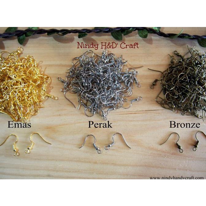 

] Kait Anting Monel isi 100pcs - Kait anting Stainless - Pengait Anting