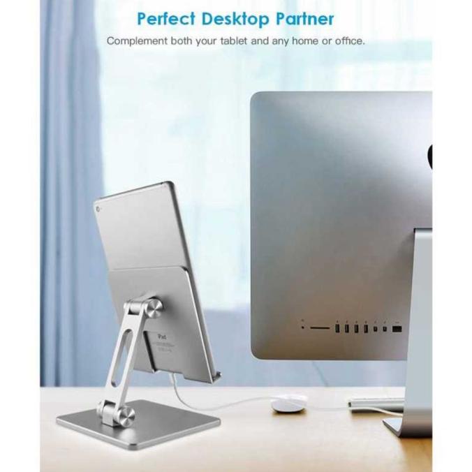 Stand Tablet Aluminium Holder Dudukan Ipad Desktop Pos Meja Kasir 10