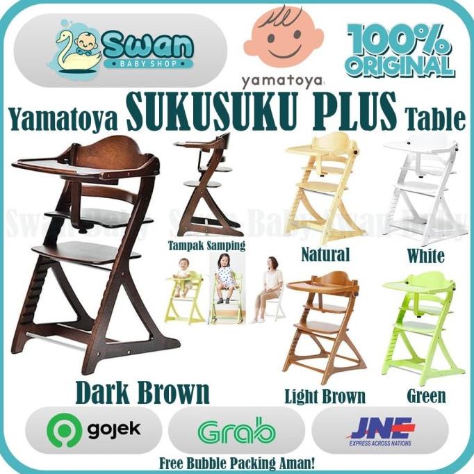 Yamatoya Sukusuku Plus Table / Kursi Makan Anak Kayu / Baby High Chair