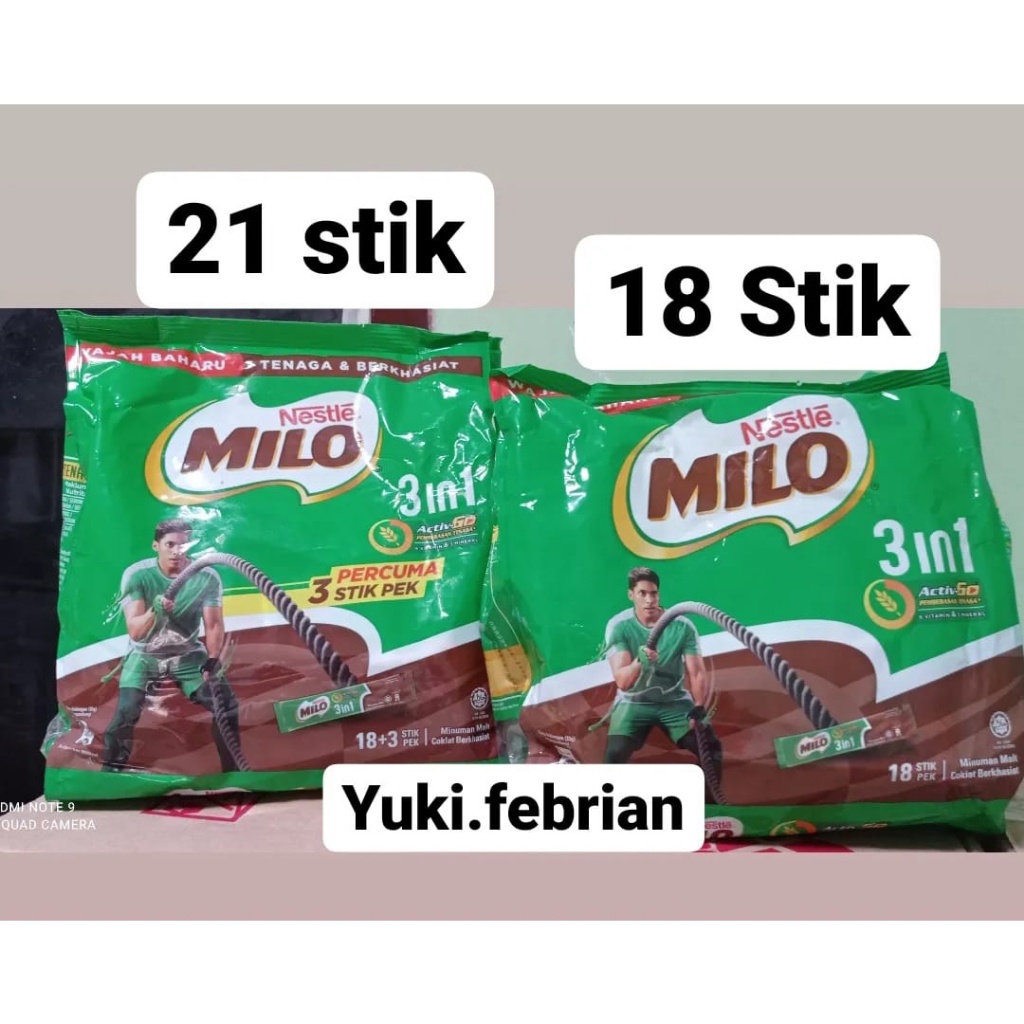 

BDSZ5093 MILO 3 IN 1 MALAYSIA SACHET ( ISI 18 SASET) / MILO STIK MALAYSIA / milo 3 in 1 malaysia