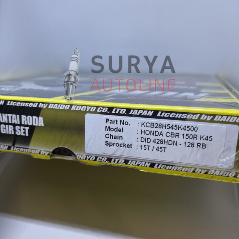 Gear set DID KCB28H545K4500 - RANTAI LUAR HONDA CBR 150R K45 girset gir ger gigi tarik depan belakan
