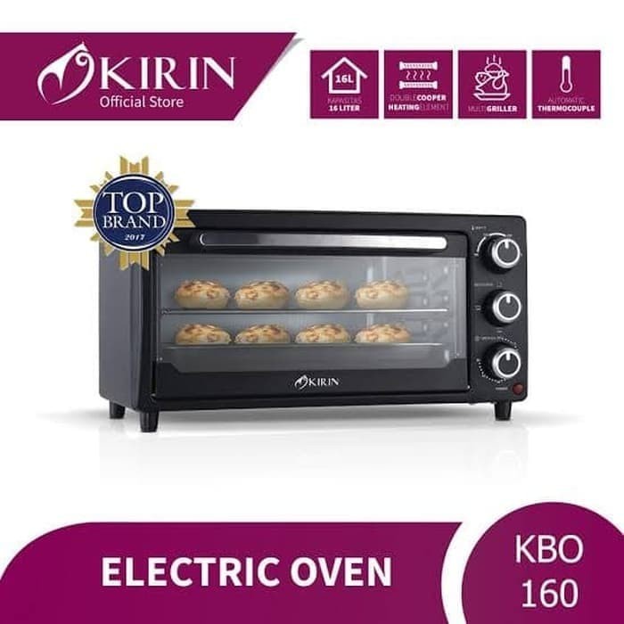 Oven Listrik Kirin 16 L 400 Watt Kbo 160 Black Electric Oven Stay On