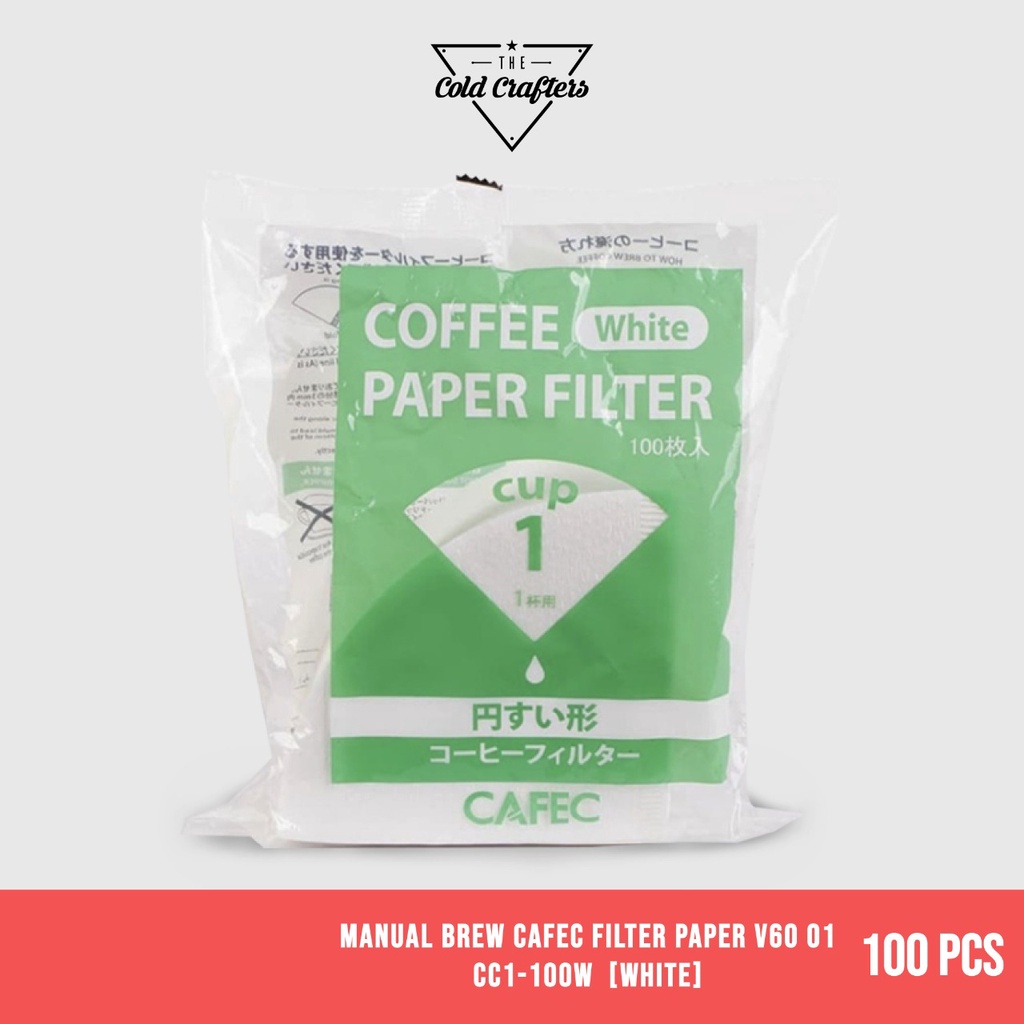 

The Cold Crafters - Manual Brew CAFEC CC1-100W V60 Coffee Filter Paper 01 White isi 100pcs