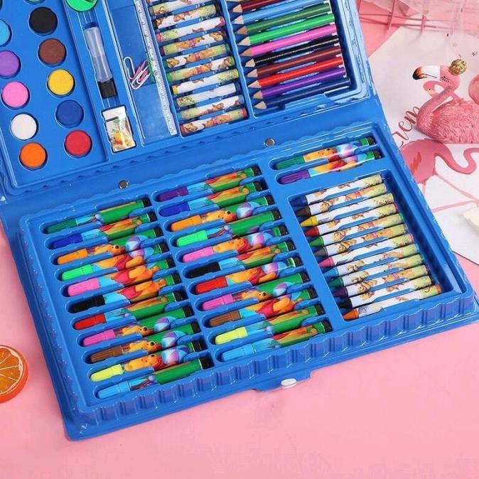 

New Sale Stationery Set Pensil Crayon Perlengkapan Sekolah Menggambar Isi 86Pcs Pengiriman Cepat