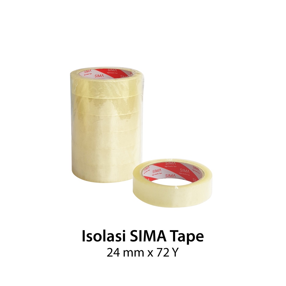 

Isolasi Sima 24 mm x 72 Yards Selotip 1 Inch Lakban OPP Perekat Slasiban Selotip Isolasi