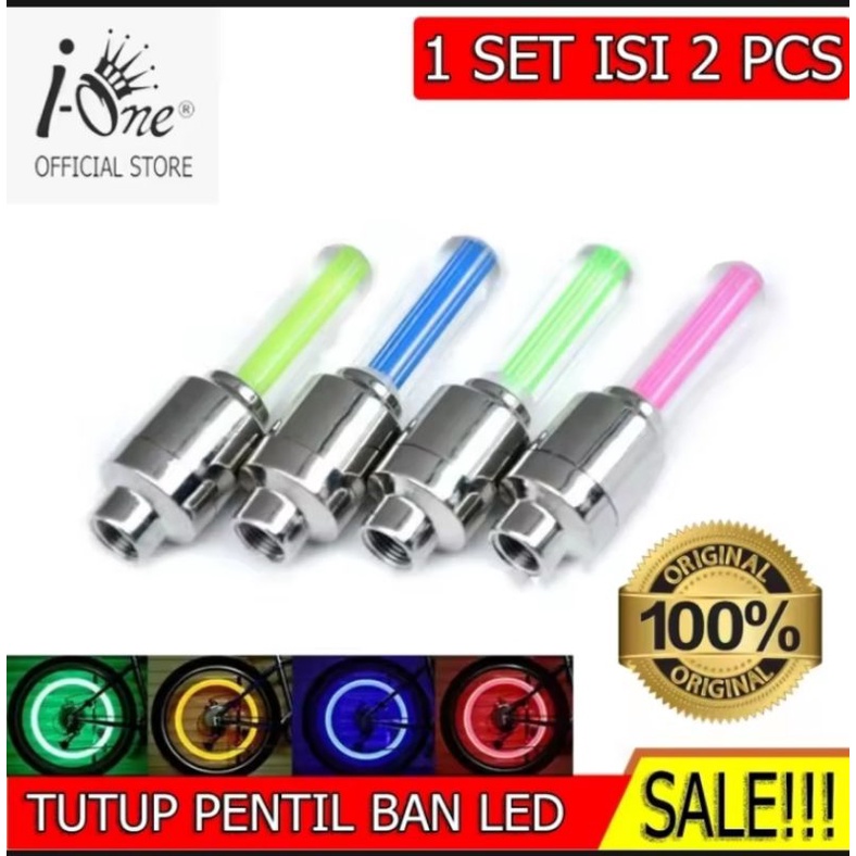 Tutup Pentil LED Nyala Model Stik Sepasang 2 pcs Universal sepeda motor