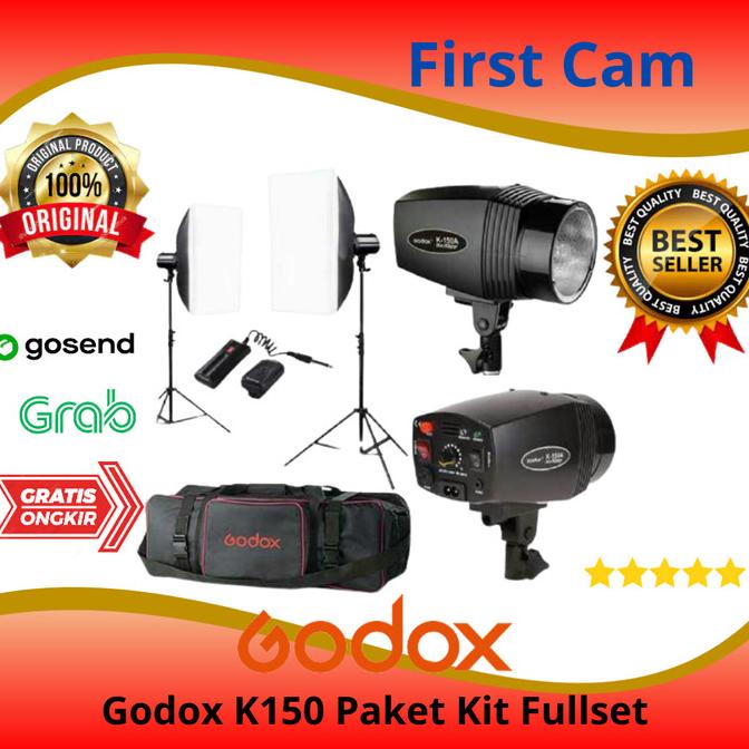 BARU  Paket Studio Godox K150 Double Lighting Studio Softbox Lampu Stand Set
