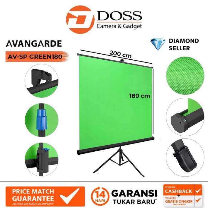 BARU  Avangarde Stand Portable Green Screen 180x200cm - AV-SP GREEN180