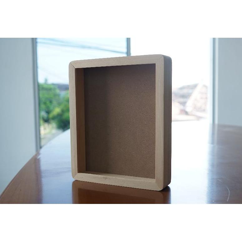 Pigura Kayu/Frame/Bingkai ukuran 12r (30x40cm) sudut tumpul 3D Kaca Acrylic.TERMURAH