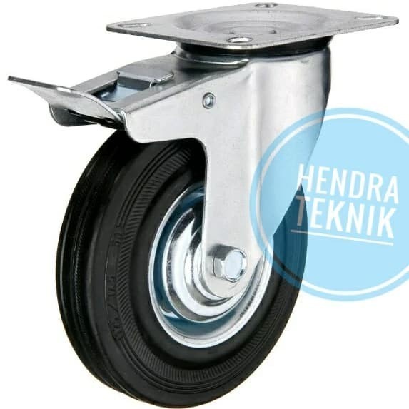 Bestseller Roda Karet Rem Hidup 8" Roda Troli 8 Inci Roda Hidup Rem 8 Inch 200Mm