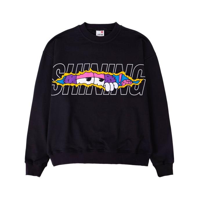Shining Bright Mike Crewneck - Black