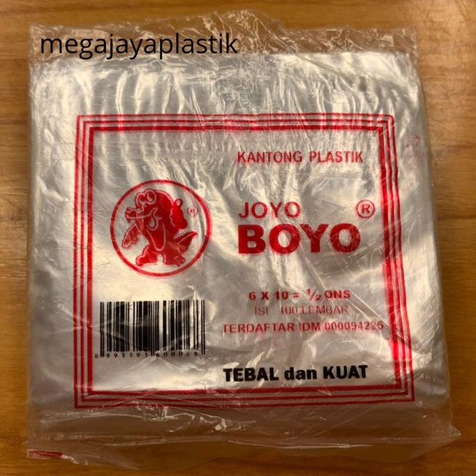 

cusss order] Kantong Plastik PP 0.5 Ons Merk Joyo Boyo 6x10 isi 100lbr/pack