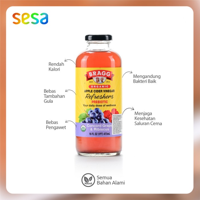 

Bragg - Organic ACV Refreshers Concord Grape & Hibiscus 473 ml